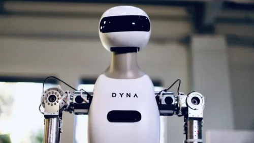 A Dyna robot powered by the company’s robotics model.
