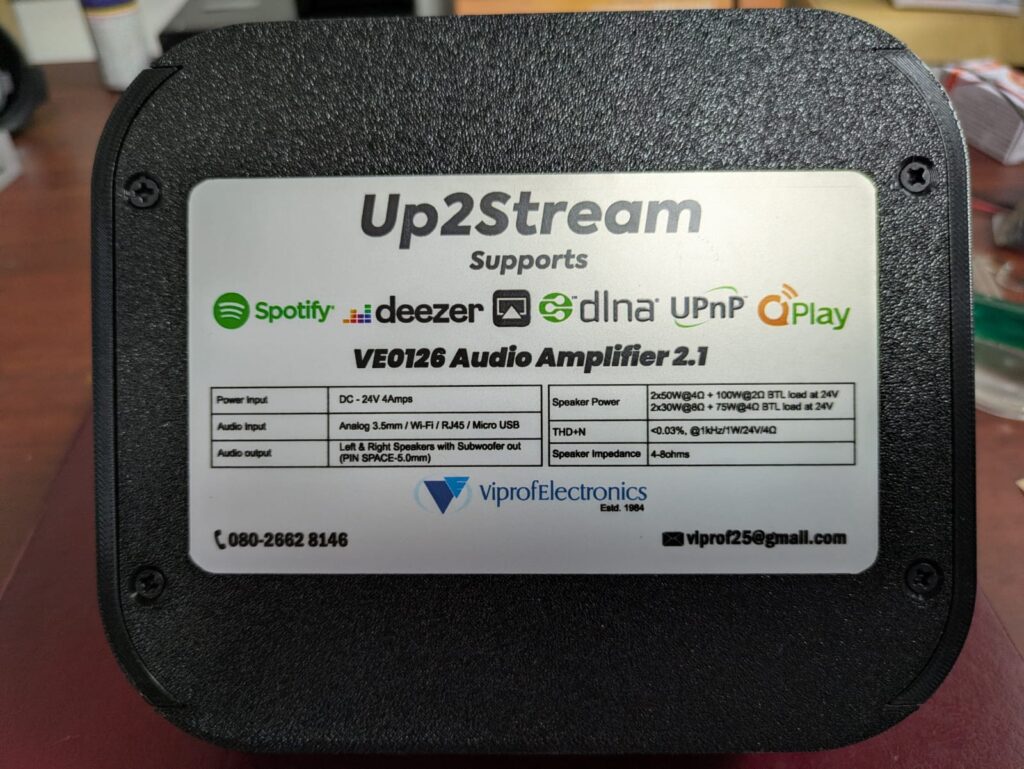 VE0126 Up2Stream Audio Amplifier 2.1 Specifications