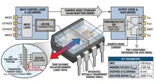 Figure 1: Internal shielding architecture of an advanced optocoupler (source: author’s illustration)