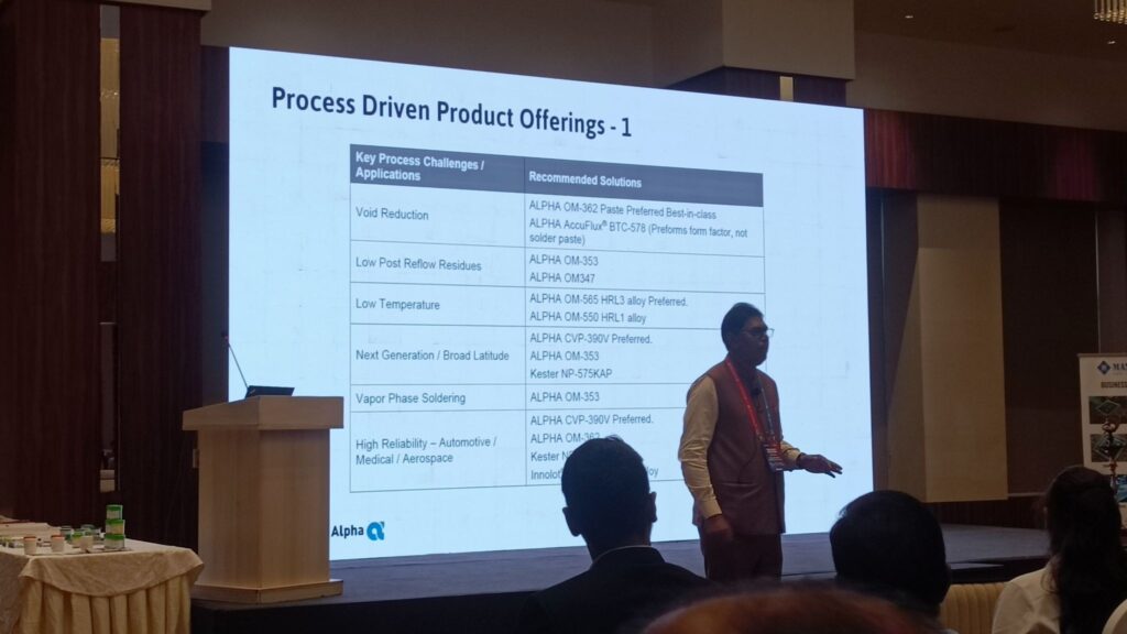 Richard Puthota, Senior Director, MacDermid Alpha, discusses the cost and reliability considerations of silver-free solder alloys at Technology Day Noida 2026.
