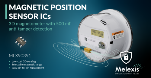 Melexis Tackles Utility Anti-Tampering with Low-Cost 500 mT-Range 3D Magnetometer