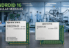 Android 16 Cellular Modules Target Industrial IoT Devices Illustration of Quectel SH602FA and SE505FE smart modules in a manufacturing environment, titled Android 16 Cellular Modules