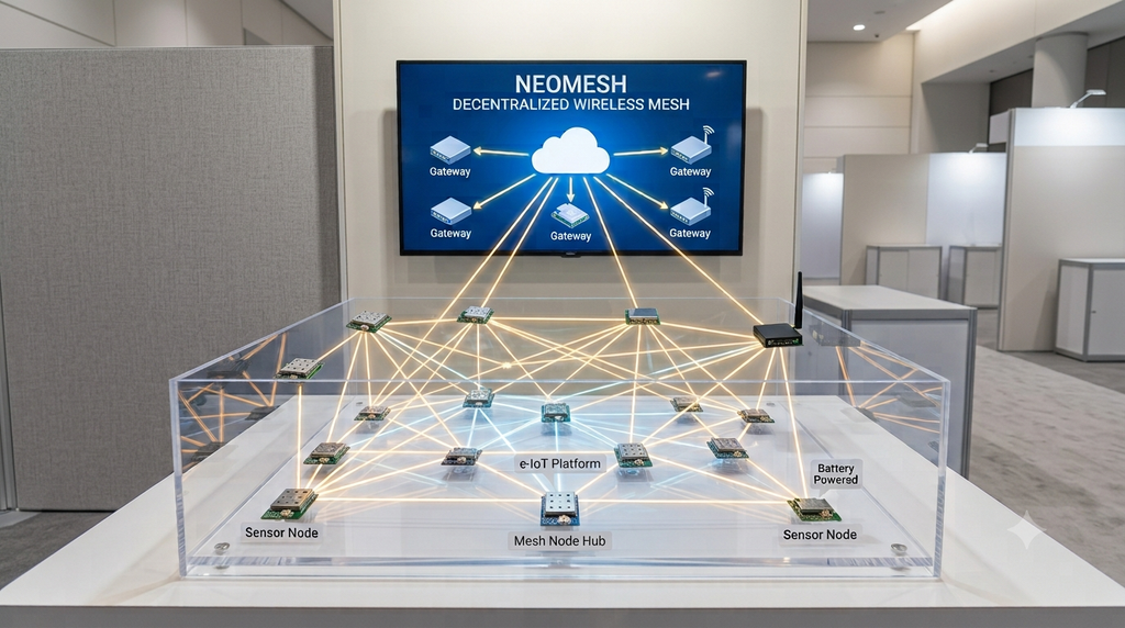 An AI demonstration of the ultra low-power and scalable NeoMesh wireless network technology for IoT applications