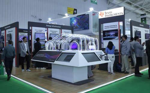 Live demonstrations at TI’s electronica India 2026 booth covered automotive electronics, energy infrastructure, motor control, and other semiconductor applications.