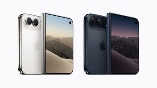 Close-up of the iPhone Duo's dual-camera module and Apple logo on the back panel