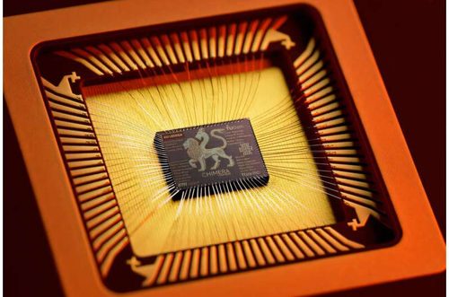 The new Chimera chip, developed as part of the Convolve project. The Chimera is a mythical creature composed of parts of a lion, a goat, and a snake. It thus symbolizes the chip, in which various AI accelerators—each with their own characteristics and strengths—work together.