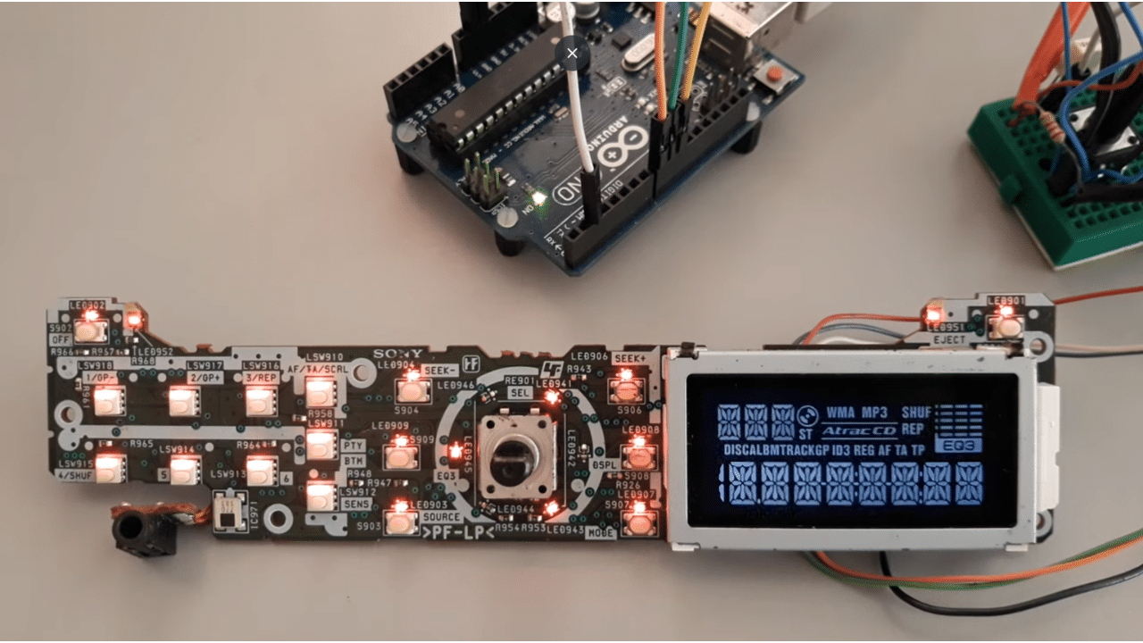 Arduino Drives The LC75826W In A Sony Car LCD