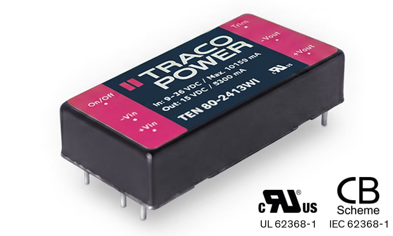 80W DC/DC Converter Brings Compact Power To Electronics