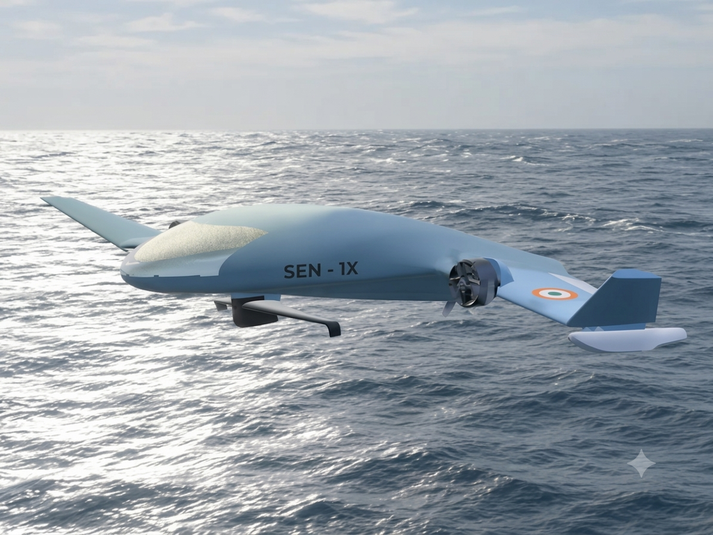 SEN-1X - an electric seaglider, designed for coastal transportation, amphibious patrol, and logistics delivery