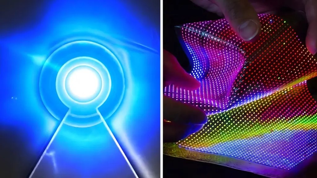 2.75 GHz micro-LED (left) flexible micro-LED (right). Image Courtesy: Interesting Engineering