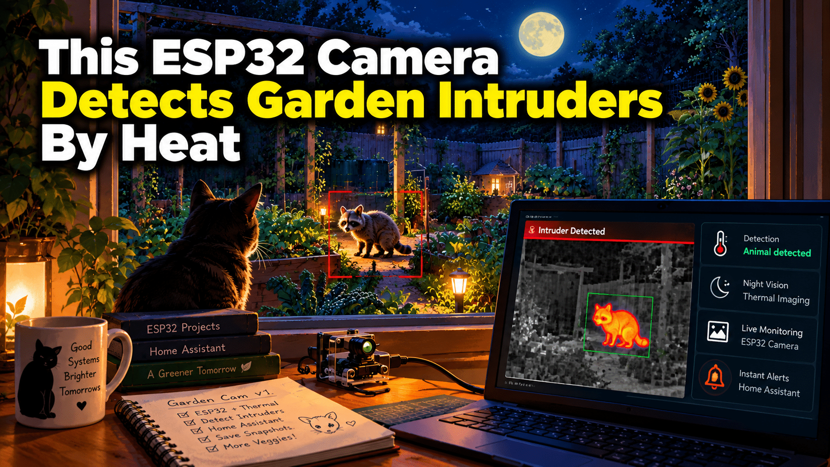 This ESP32 Camera Detects Garden Intruders By Heat
