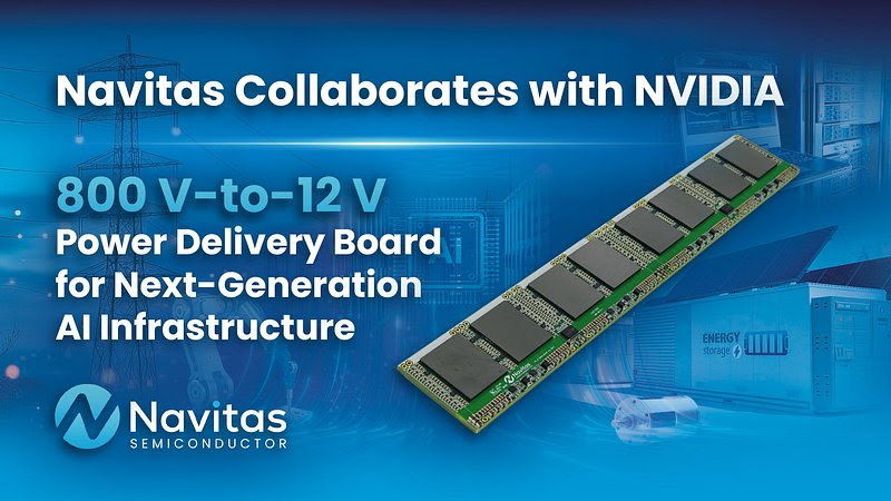 Next-generation 24 kW power delivery board converts 800 VDC directly to 12 VDC in a single stage, eliminating the 50 V IBC power stage, boosting system efficiency and reducing board space. The solution will be showcased in the NVIDIA AI Factory MGX Ecosystem partner display area at OCP